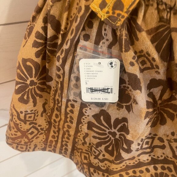 Free People Palm Bay Printed Hawaii Vacation Shortalls Romper NWT Size Small - Picture 7 of 7